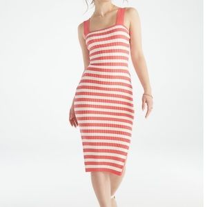 Justfab Sweater midi dress Coral/white